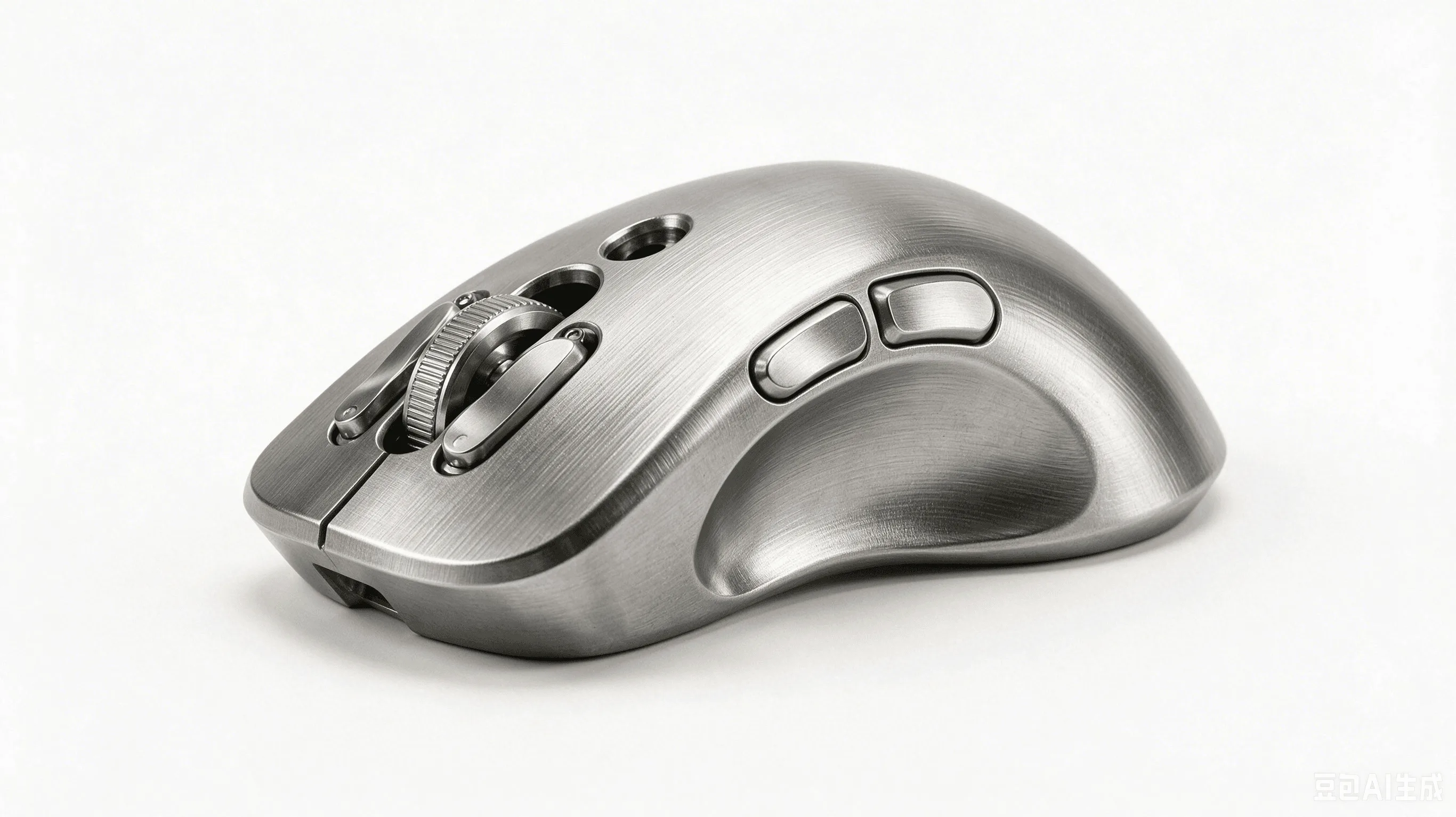 Titanium 3D-Printed Ergonomic Mouse — Grade 5 Ti-6Al-4V Product Rendering