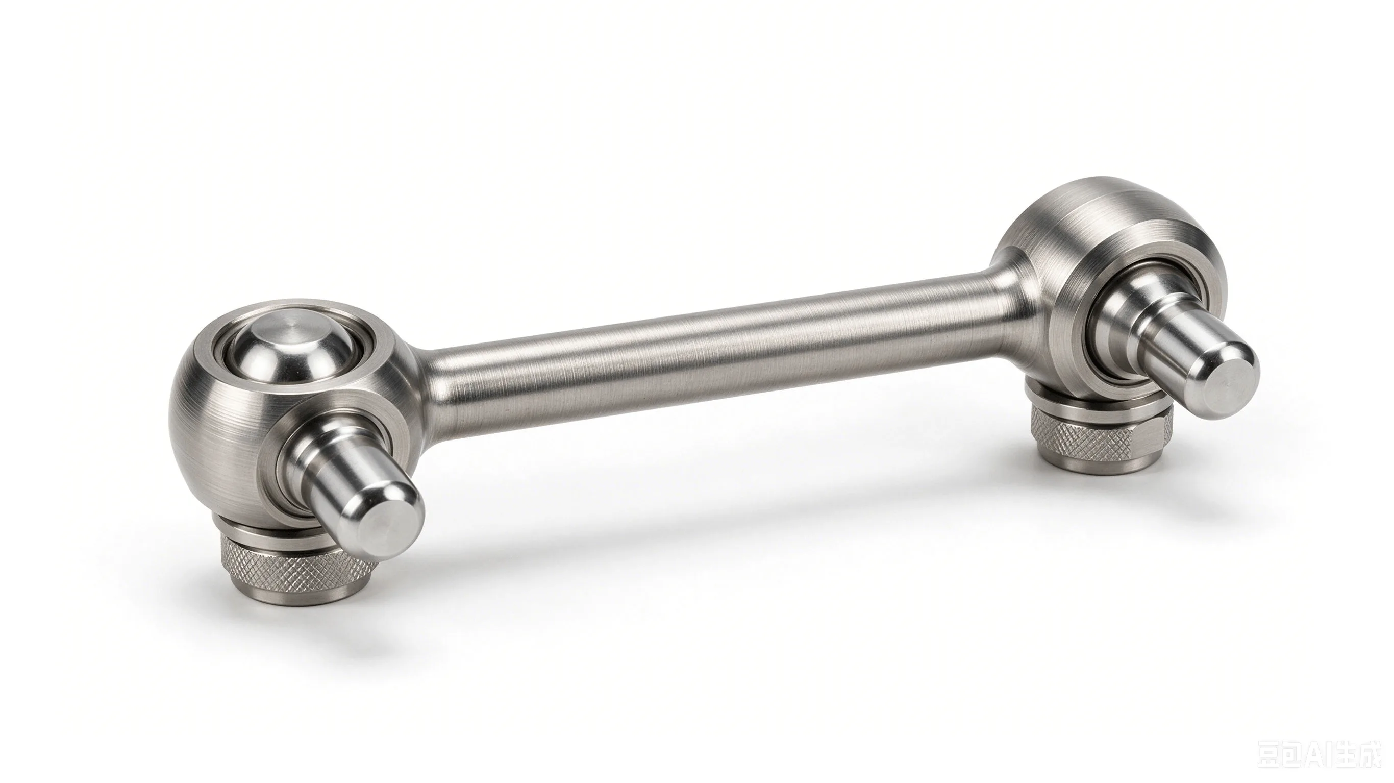 Titanium Anti-Roll Bar Droplink — Grade 5 Ti-6Al-4V Product Rendering