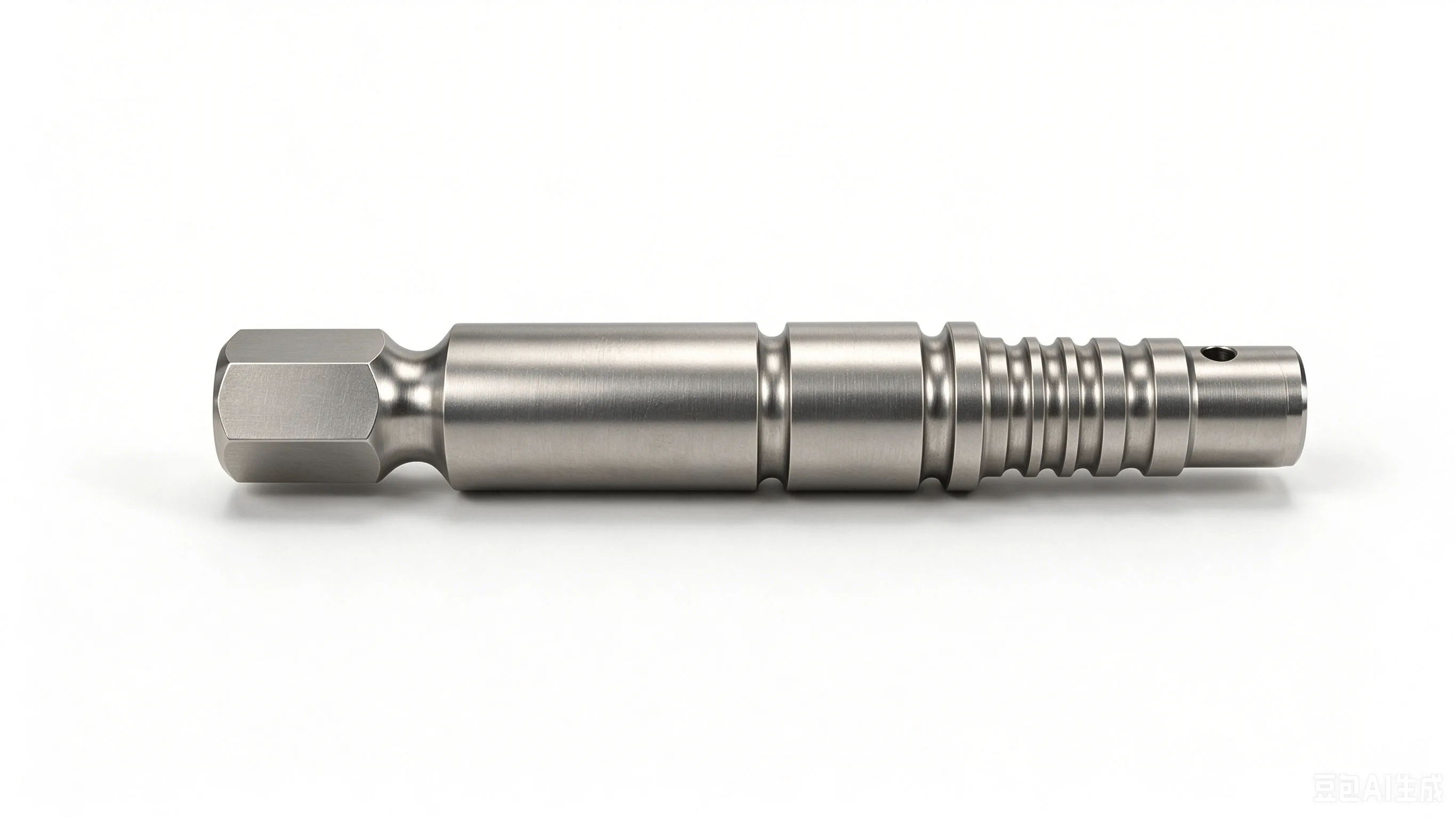 CNC machined titanium ball valve stem for fluid control
