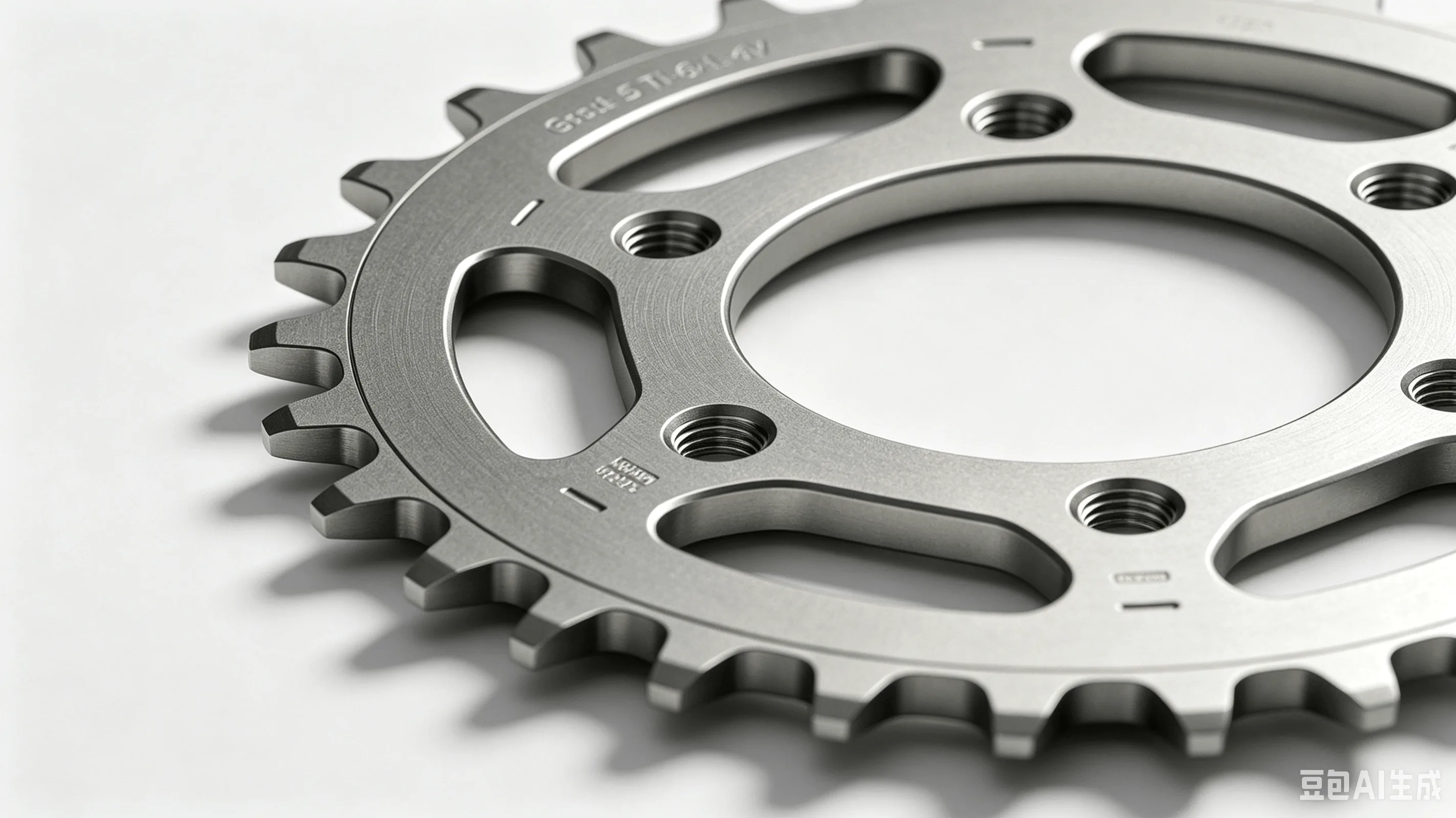 Titanium Chainring — Grade 5 Ti-6Al-4V Product Rendering