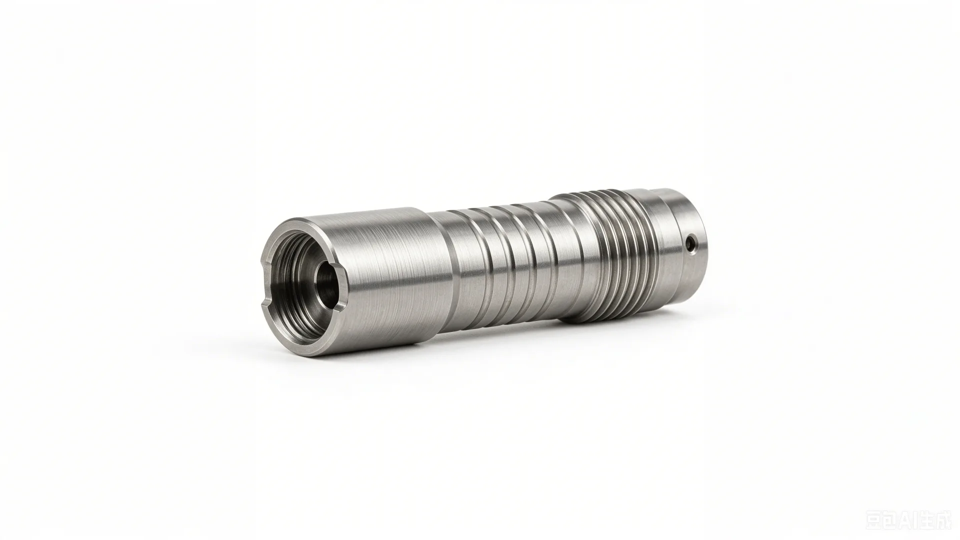 Titanium Flashlight Body — Grade 5 Ti-6Al-4V Product Rendering