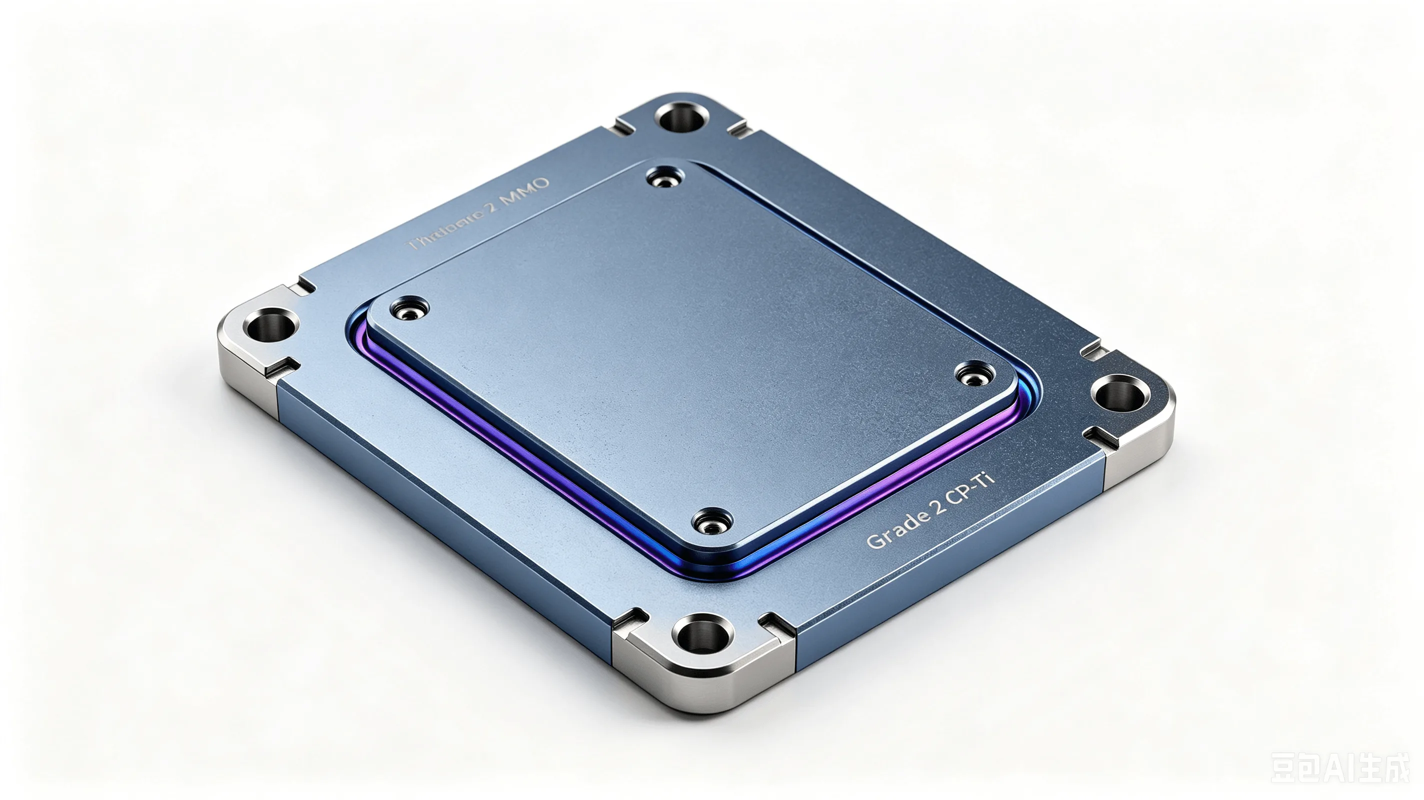 Titanium MMO-Coated Substrate Plate — Grade 2 CP-Ti Product Rendering
