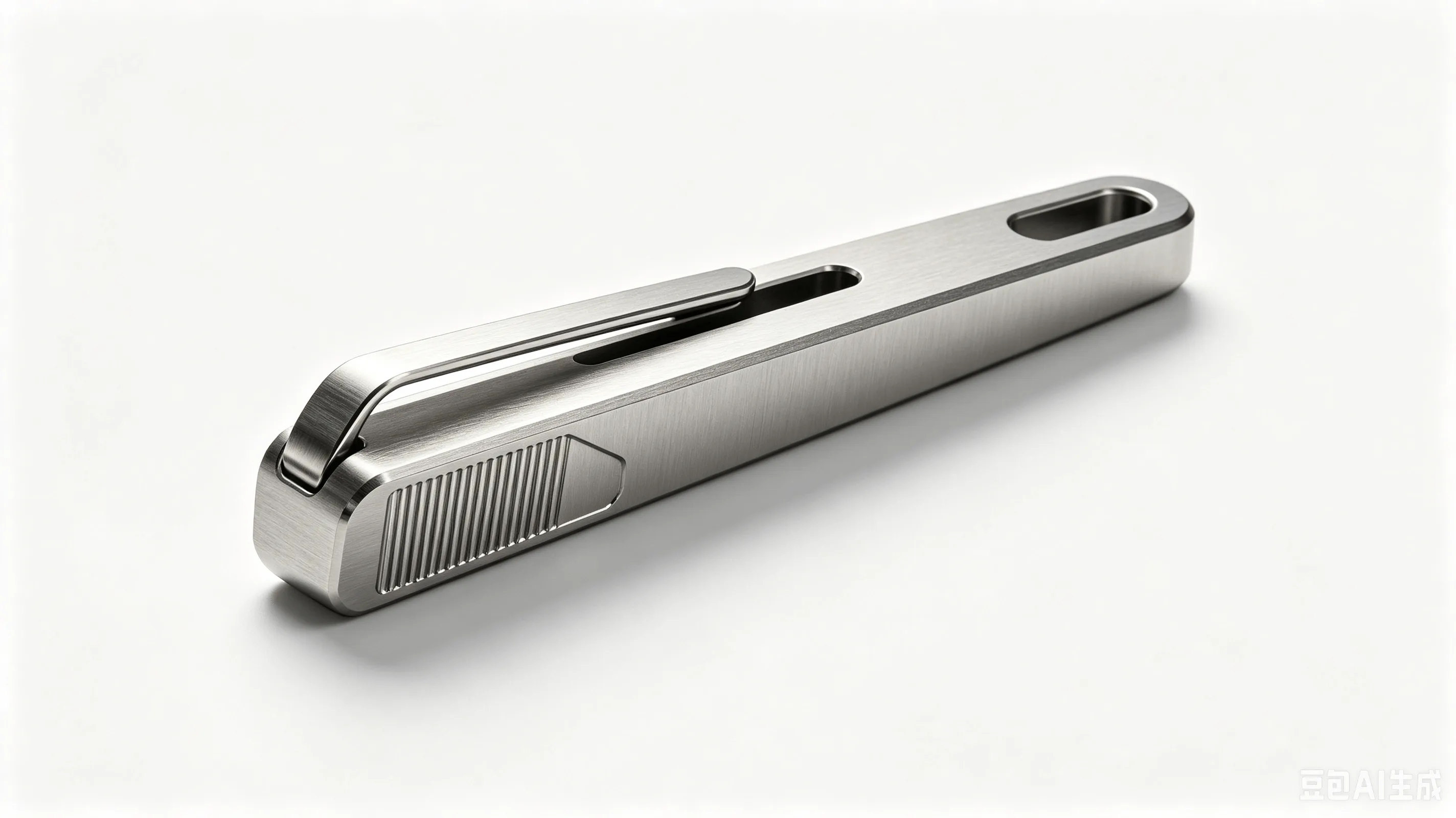 Titanium Pen Clip — Grade 5 Ti-6Al-4V Product Rendering
