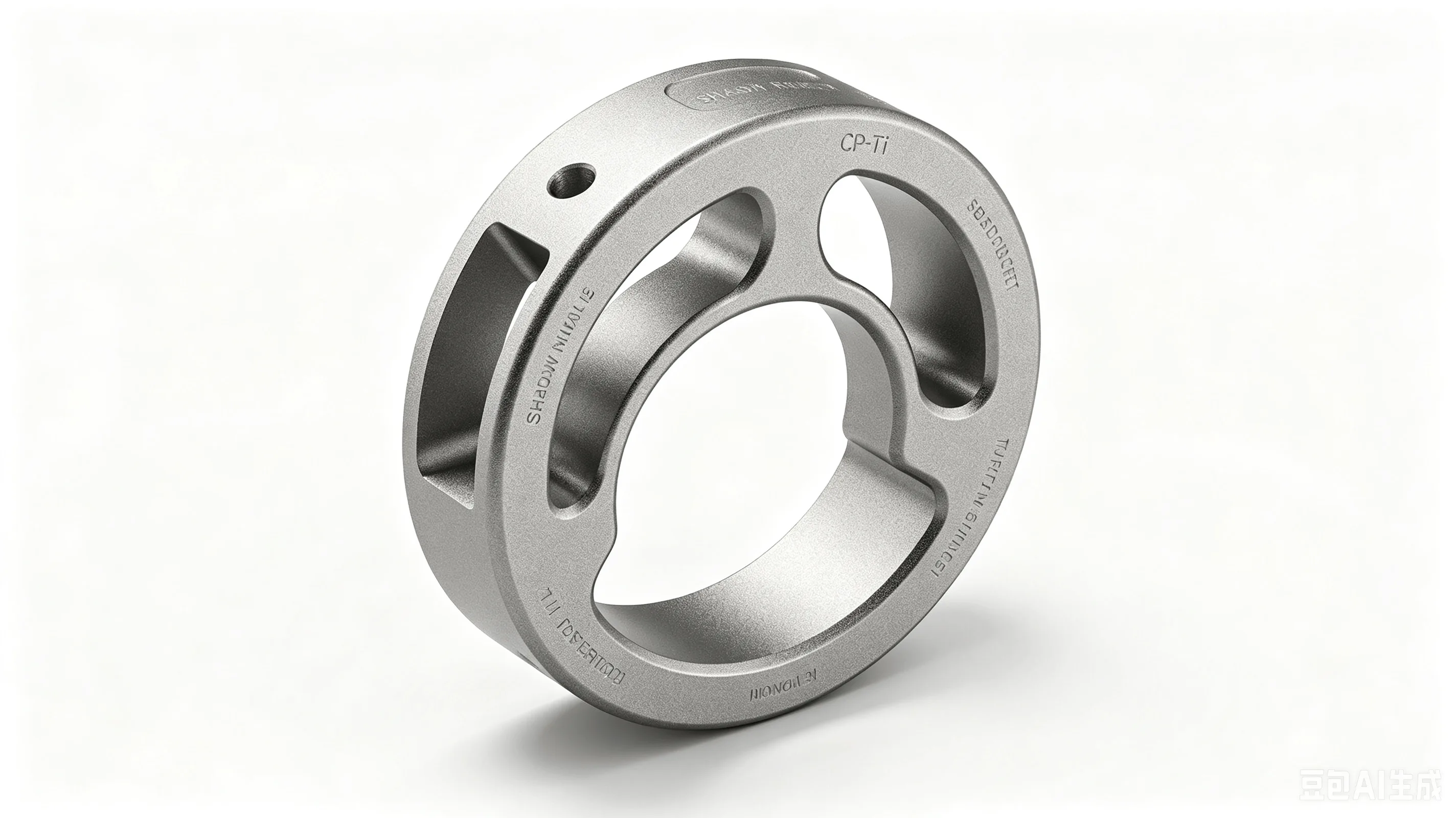 Titanium Shadow Ring Bracket — Grade 2 CP-Ti Product Rendering