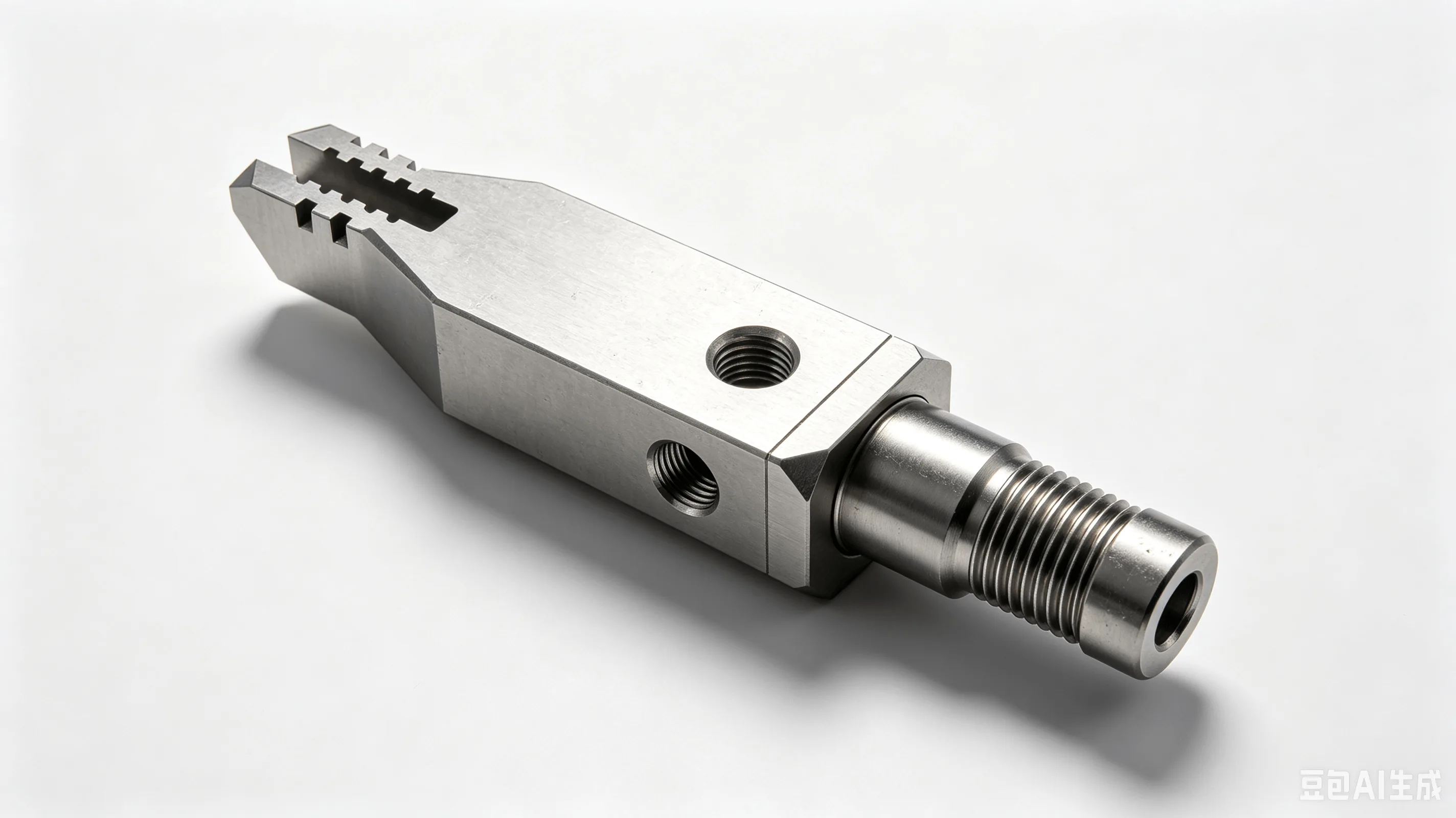 Titanium Ultrasonic Slot-Patterned Horn — Grade 5 Ti-6Al-4V Product Rendering
