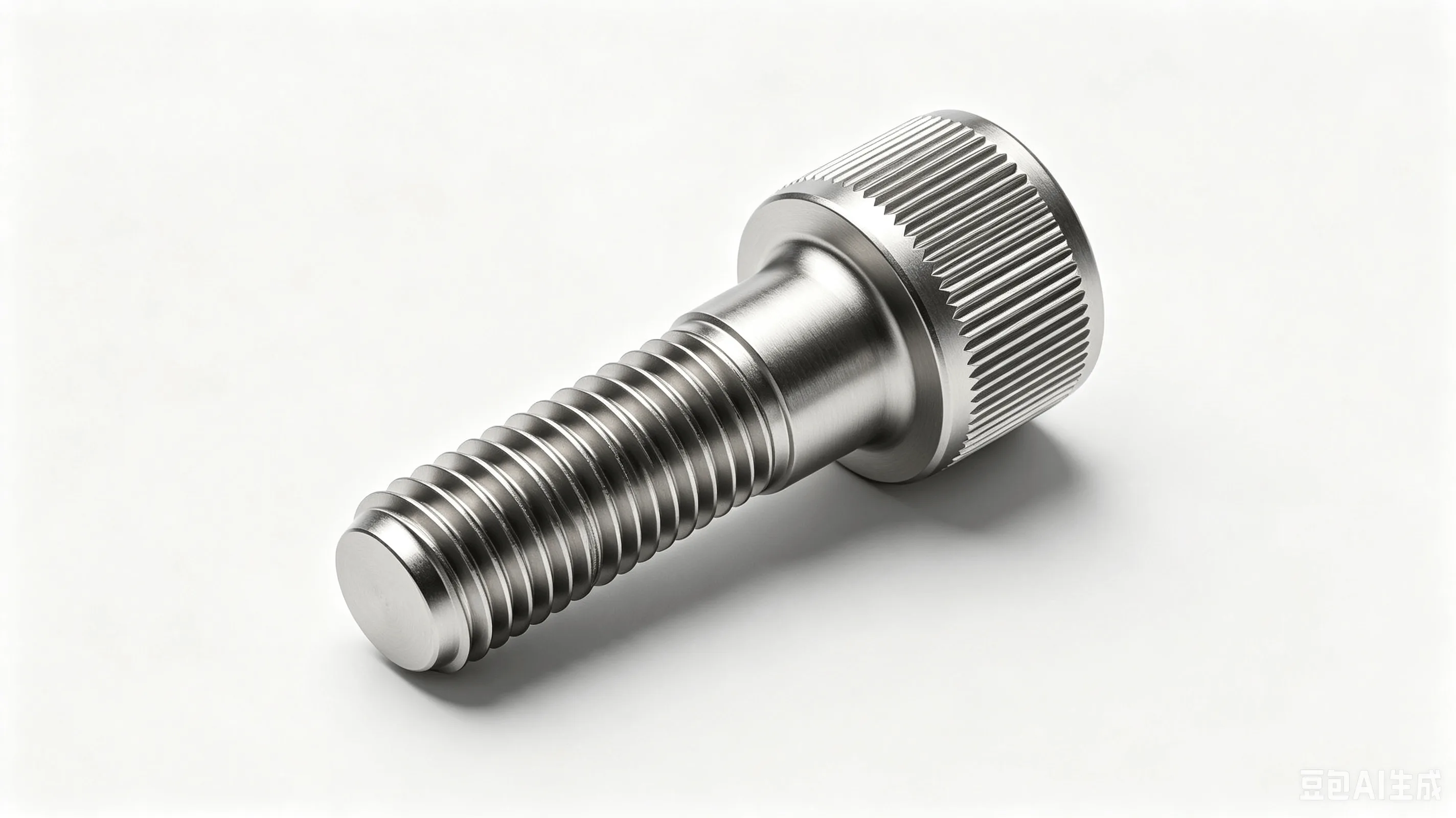 Titanium Vented Vacuum Screw — Grade 5 Ti-6Al-4V Product Rendering