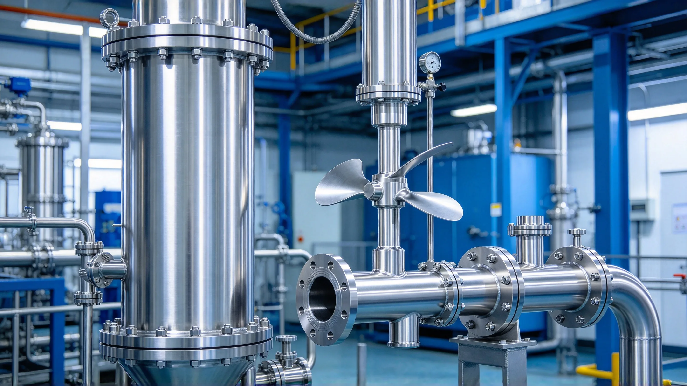 PLACEHOLDER — titanium chemical processing components including vessels, agitators, and fittings. To be replaced with the final image.