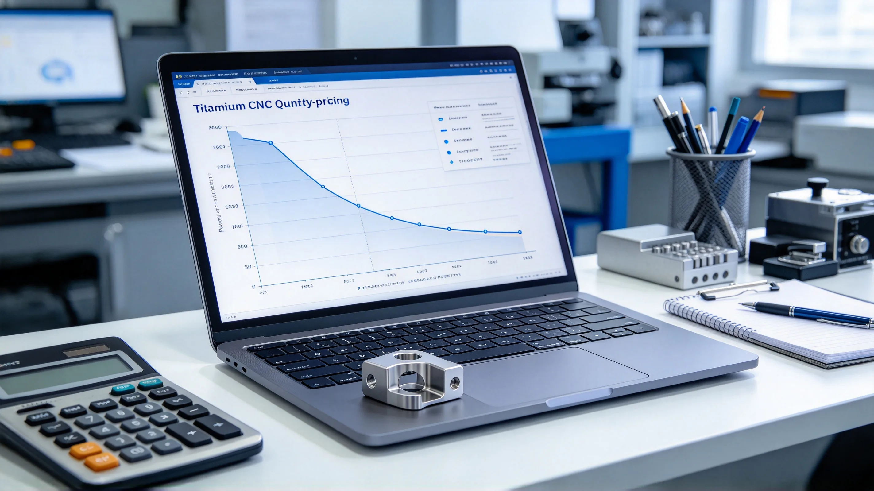 PLACEHOLDER — quantity-based pricing curve for titanium CNC parts from prototype to production. To be replaced with the final image.
