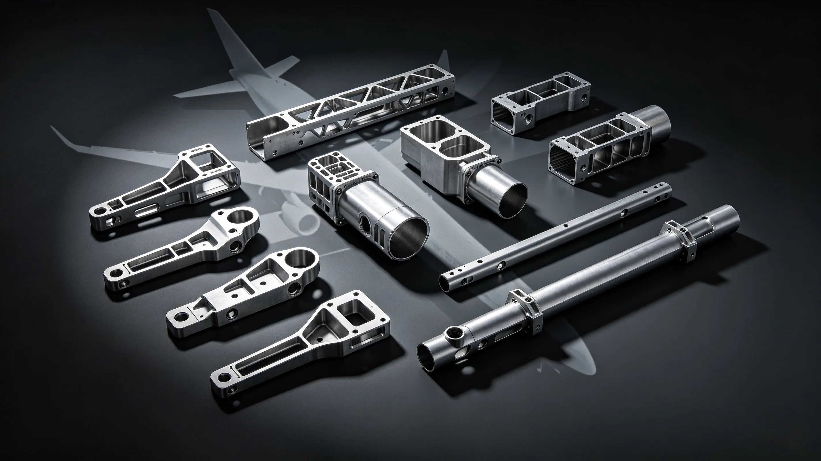 Aerospace titanium component during CNC machining