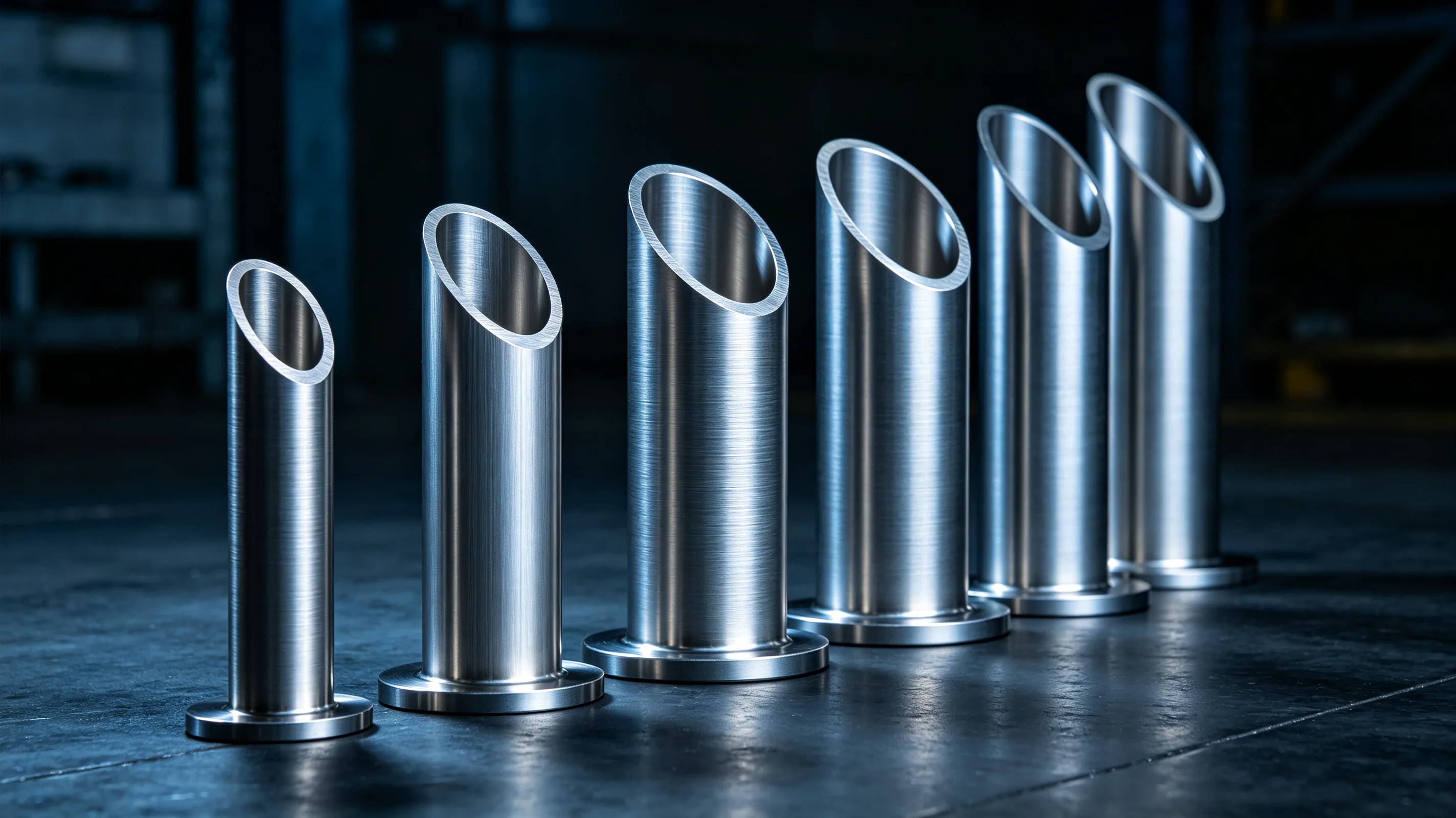 ASTM B381 titanium forged disc and ring components on an inspection table