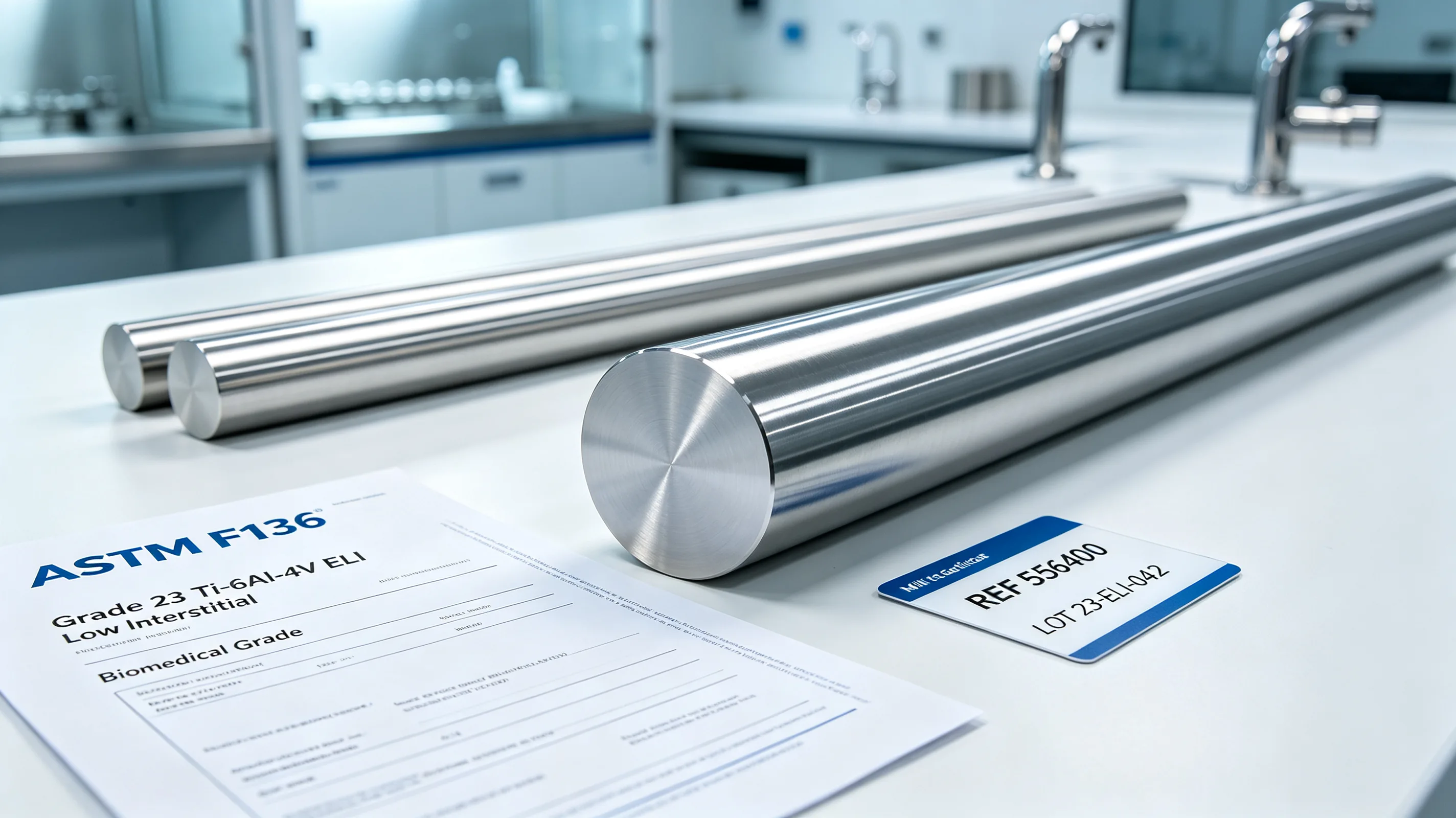 ASTM F136 certified Grade 23 Ti-6Al-4V ELI titanium bar stock for medical implant manufacturing