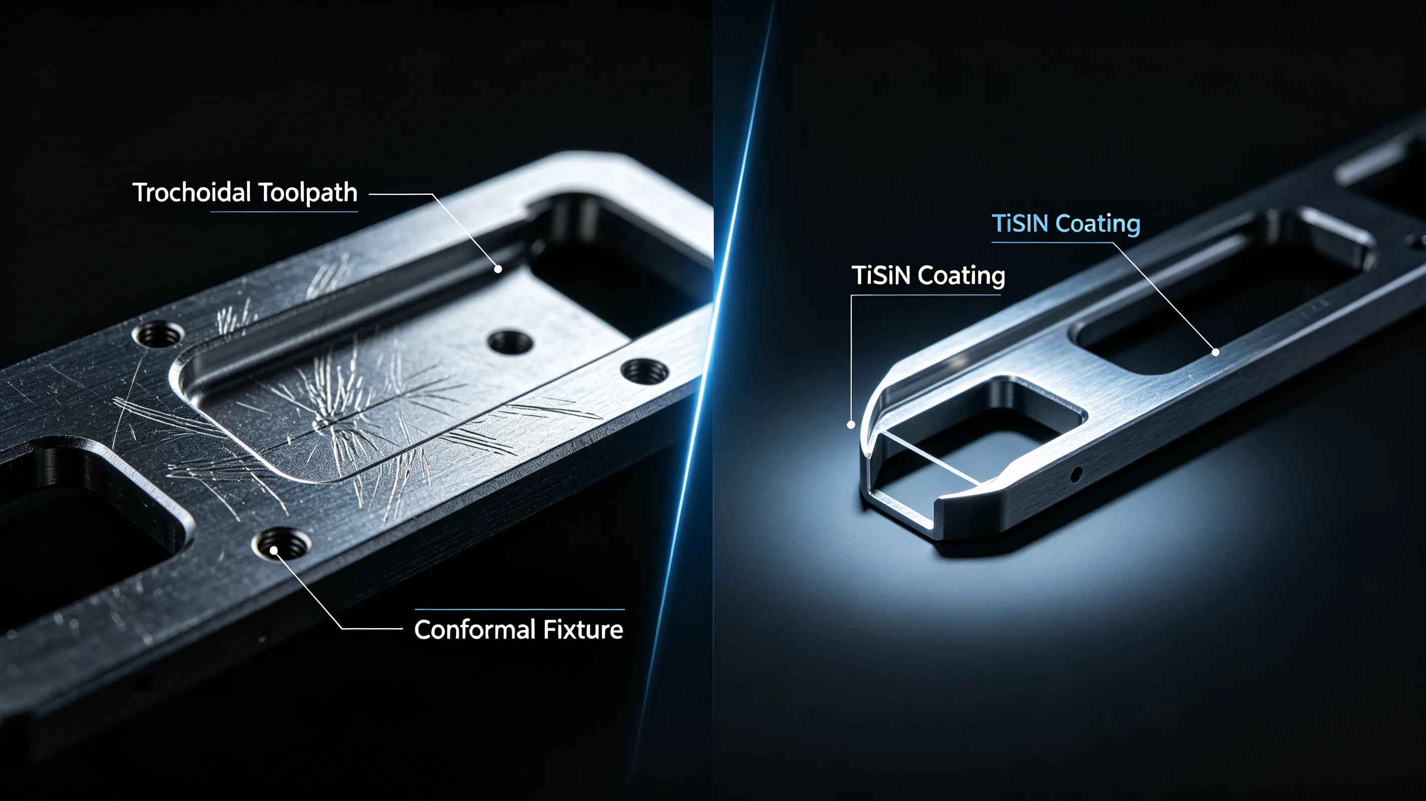 Finished titanium aerospace bracket on CMM inspection