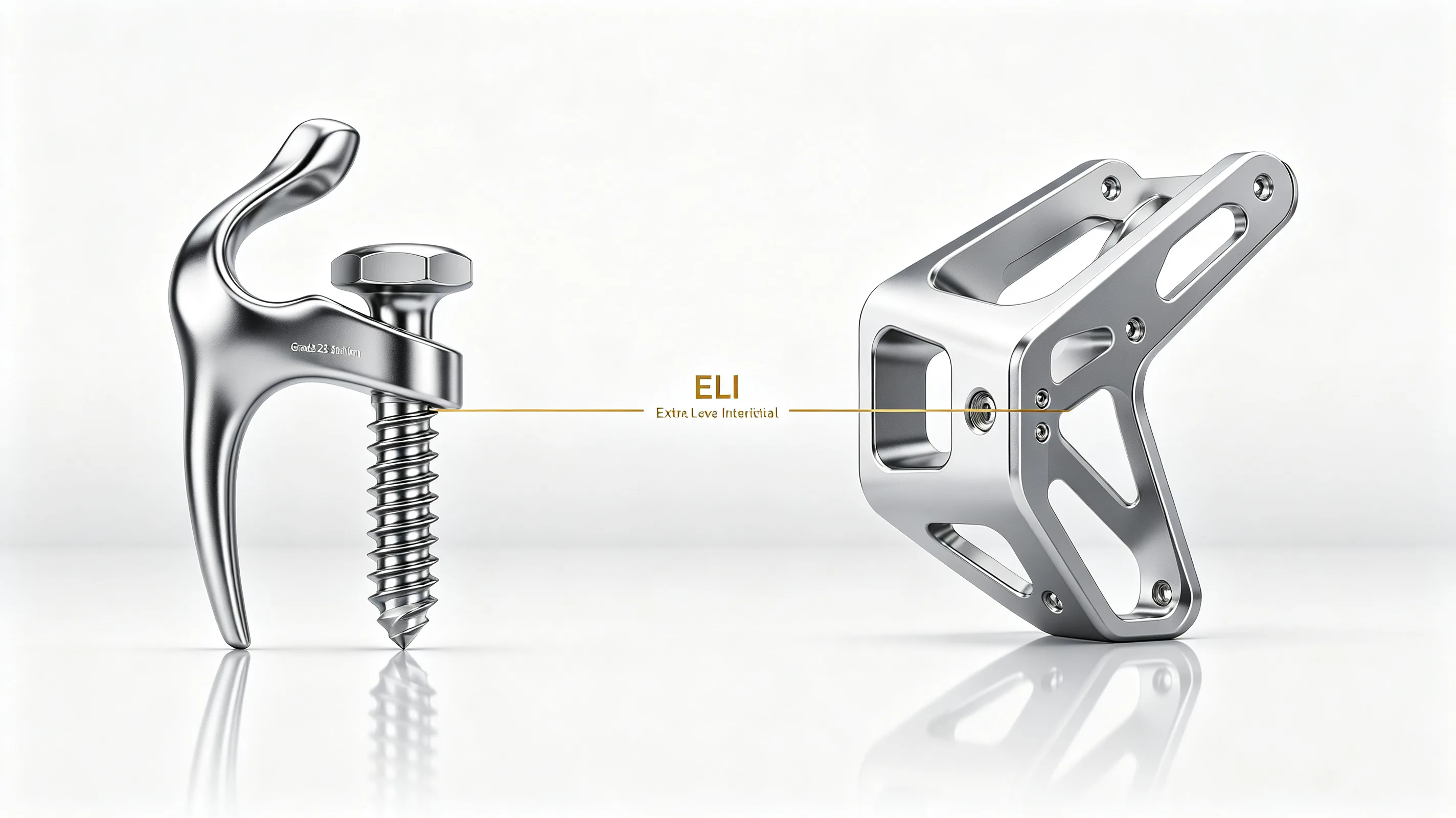 Precision machined Grade 23 titanium medical implant component