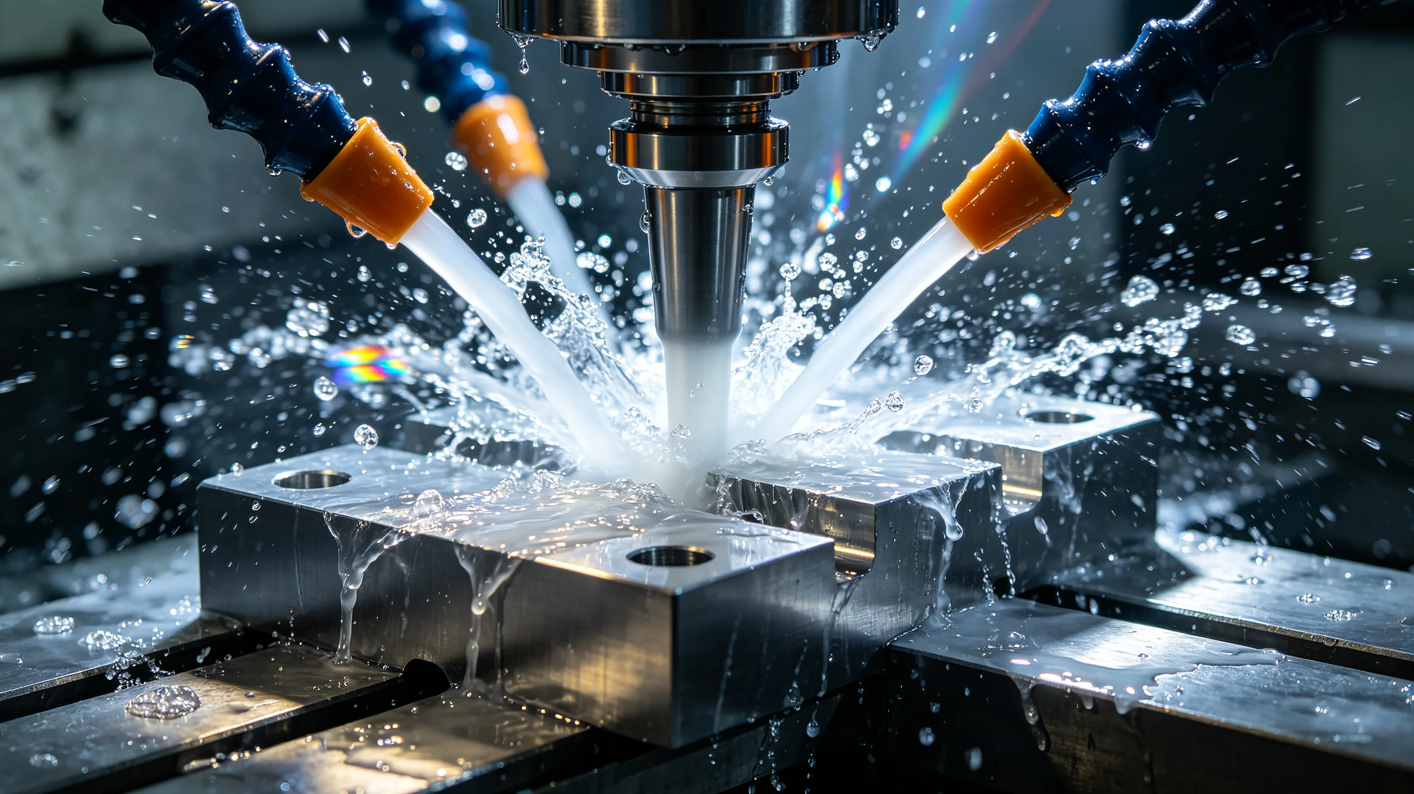 High-pressure coolant delivery during titanium CNC machining