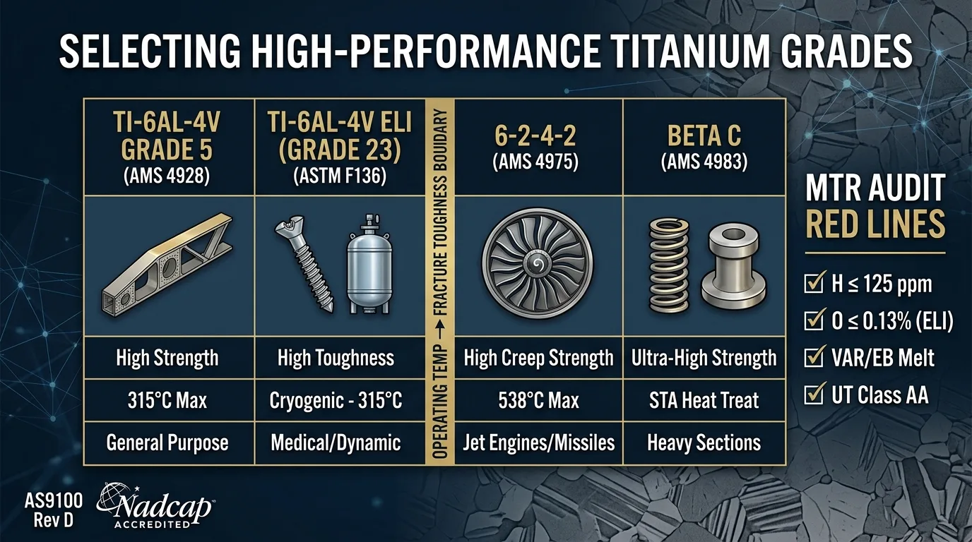 High-performance titanium alloy grades for extreme stress and thermal environments