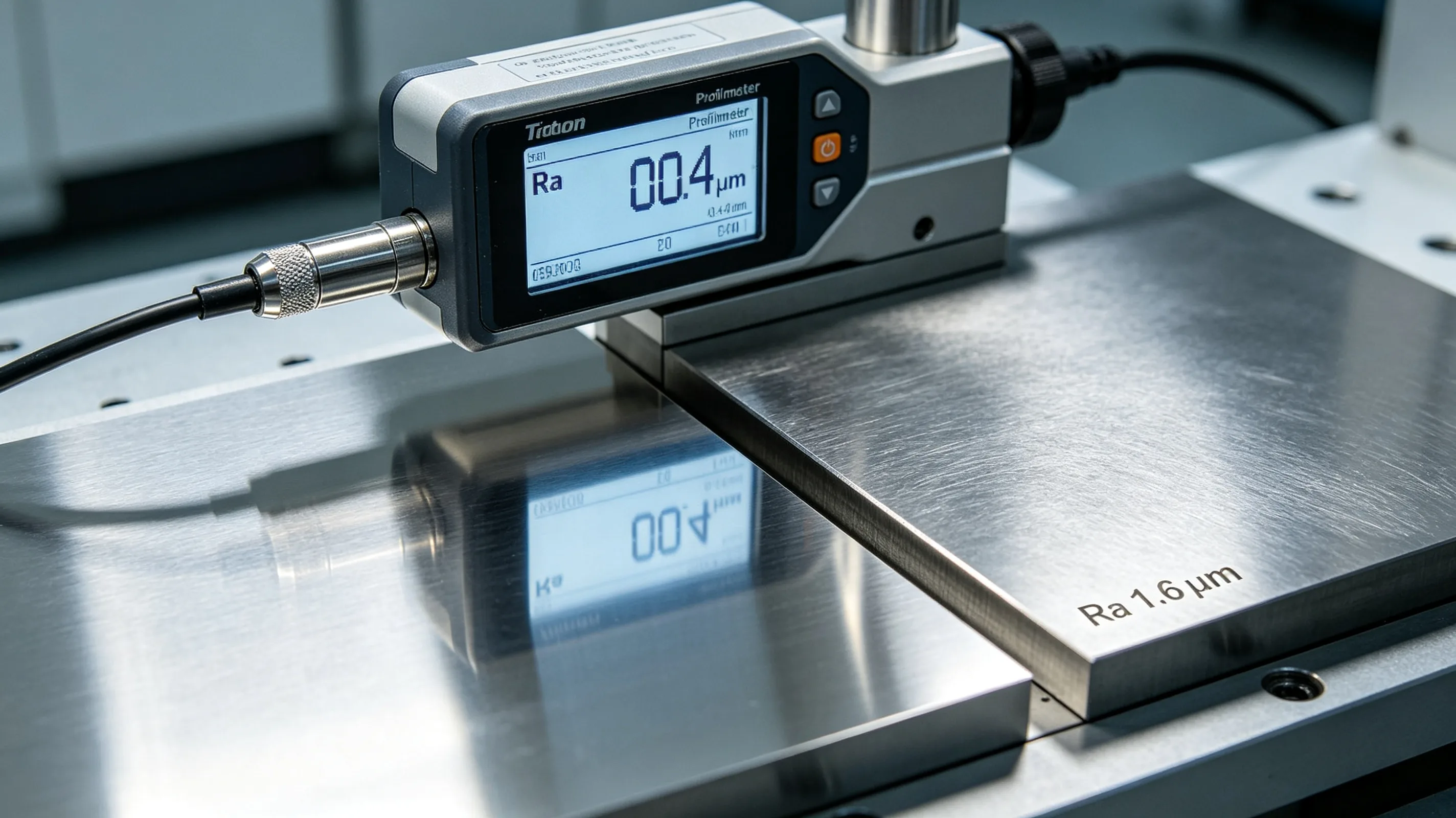 Surface finish inspection of a precision machined titanium component